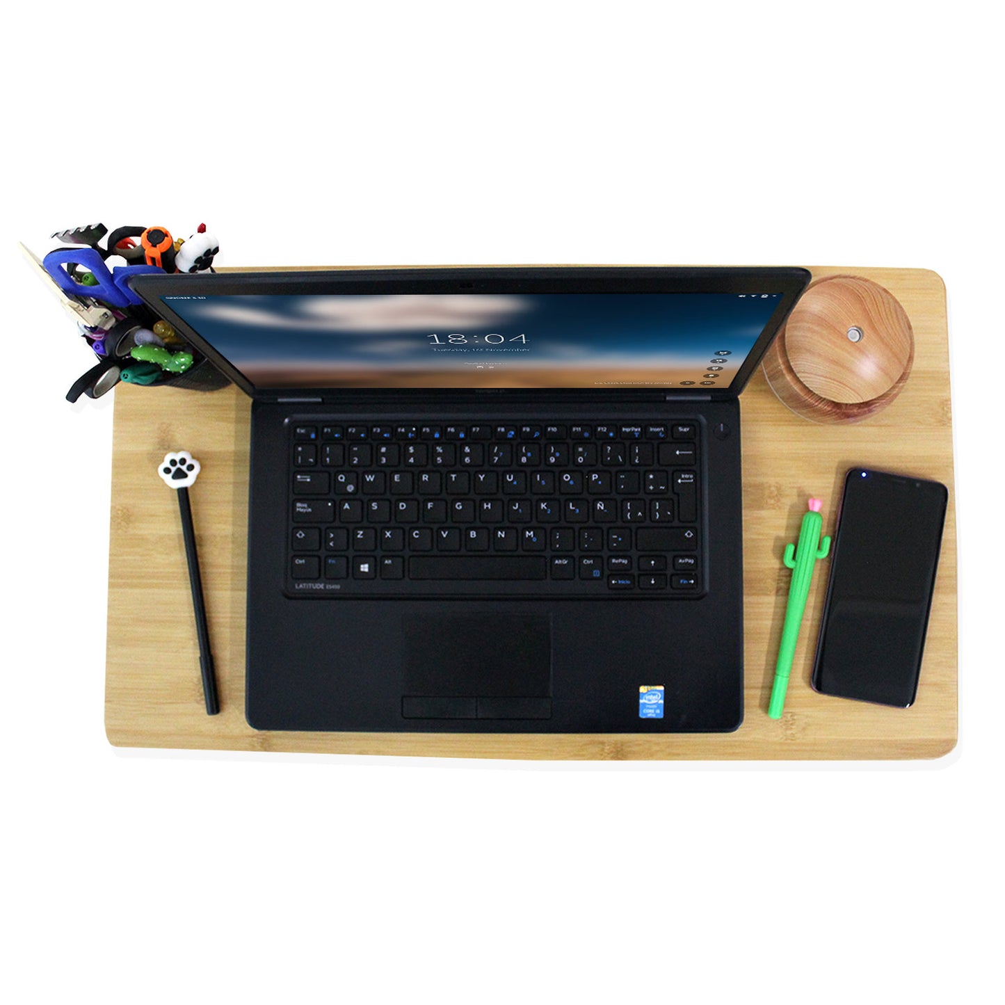 Mesa Soporte Para Laptop De Bambú, Resistente Mesa Cama