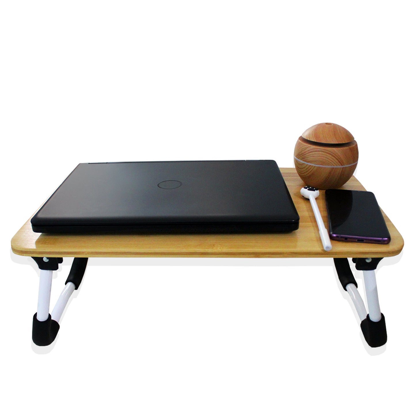 Mesa Soporte Para Laptop De Bambú, Resistente Mesa Cama Mediana