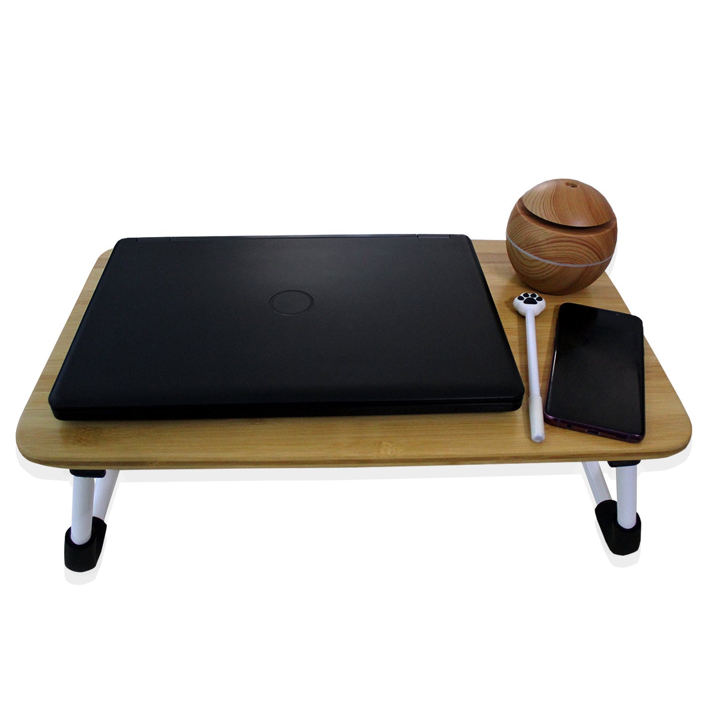 Mesa Soporte Para Laptop De Bambú, Resistente Mesa Cama Mediana