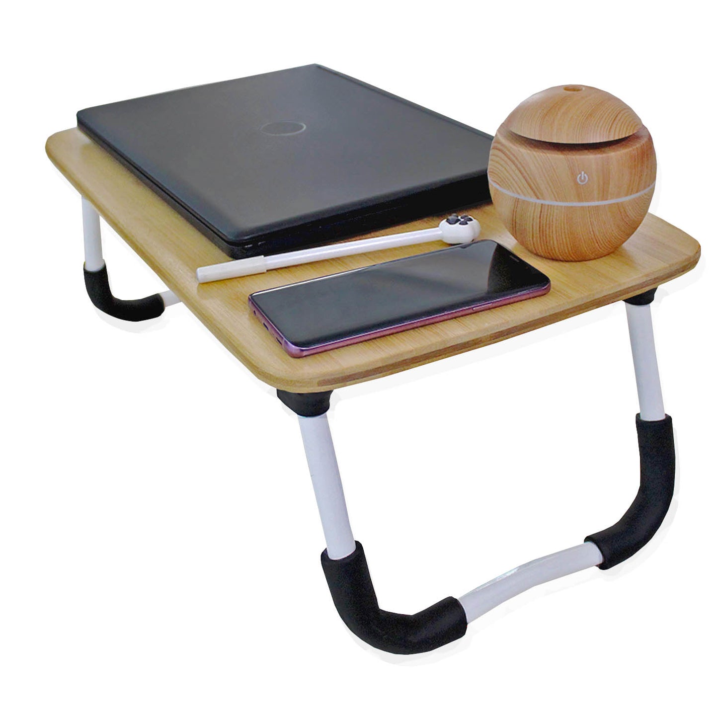 Mesa Soporte Para Laptop De Bambú, Resistente Mesa Cama Mediana