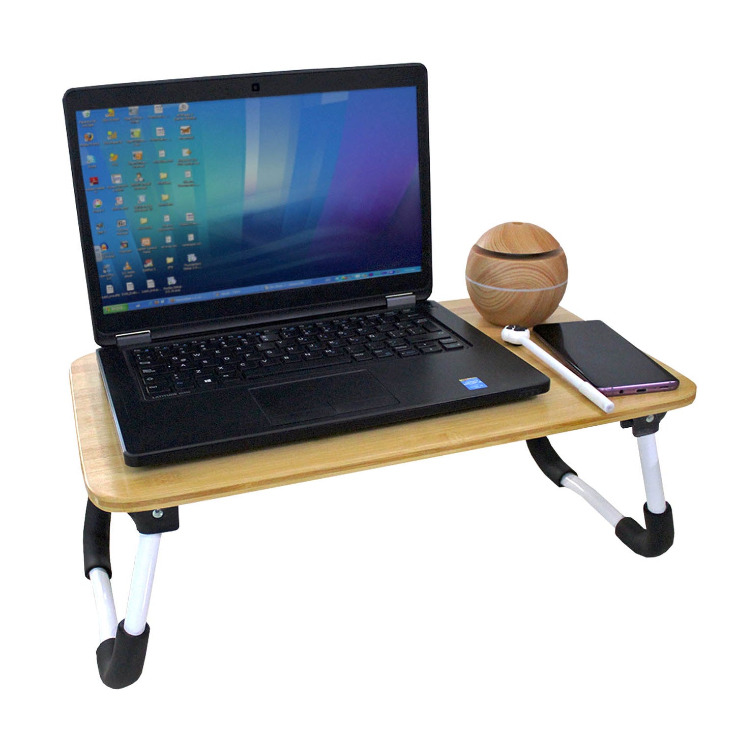 Mesa Soporte Para Laptop De Bambú, Resistente Mesa Cama Mediana