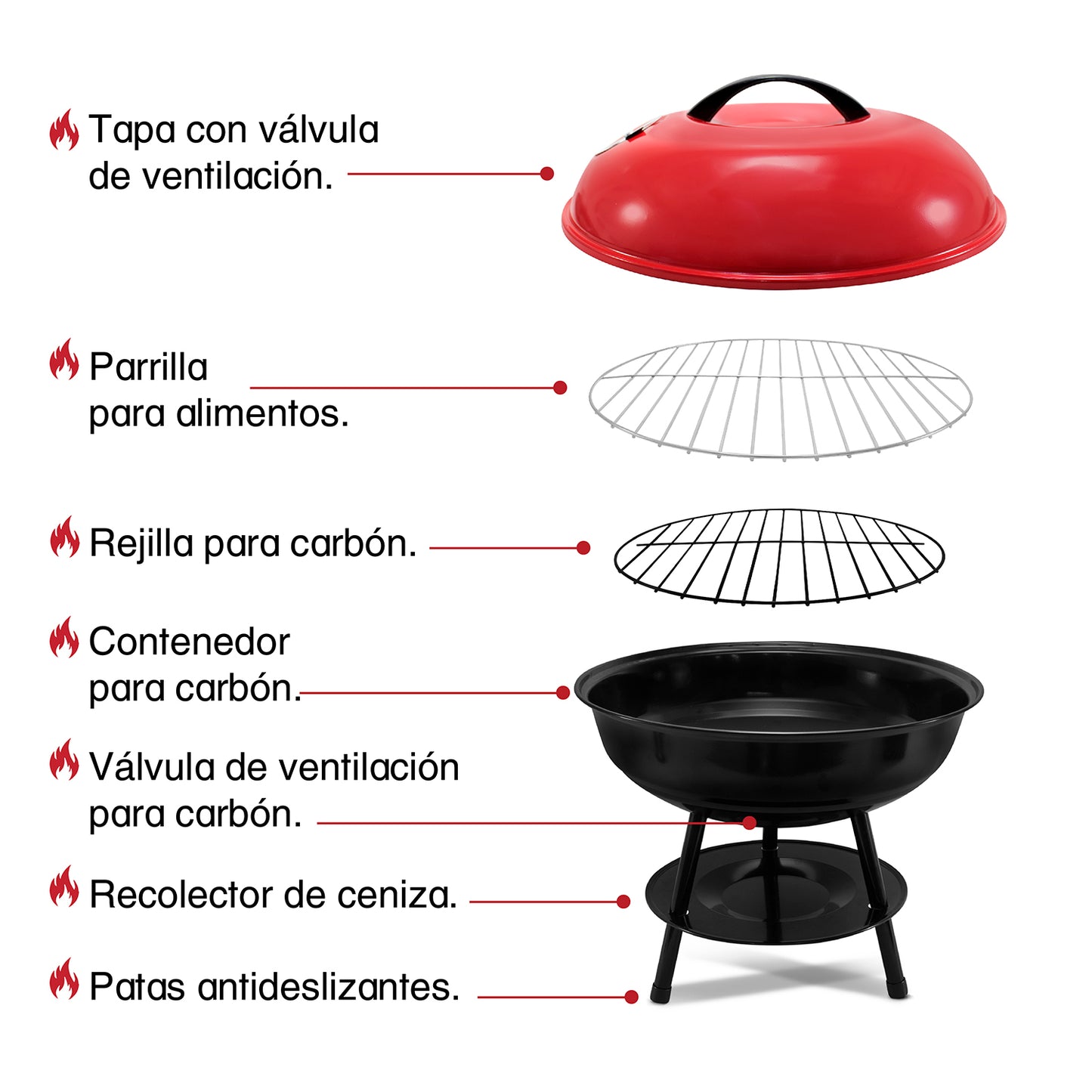 Asador de Carbon Portatil