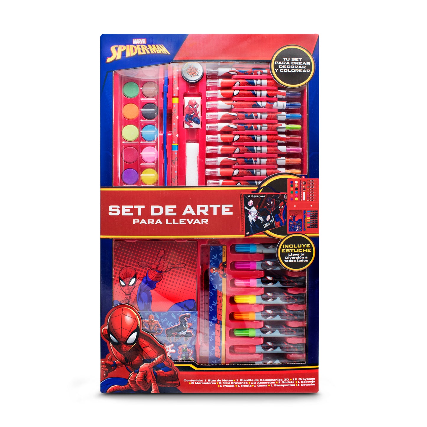 Set de Arte Infantil Marvel Spiderman con Estuche