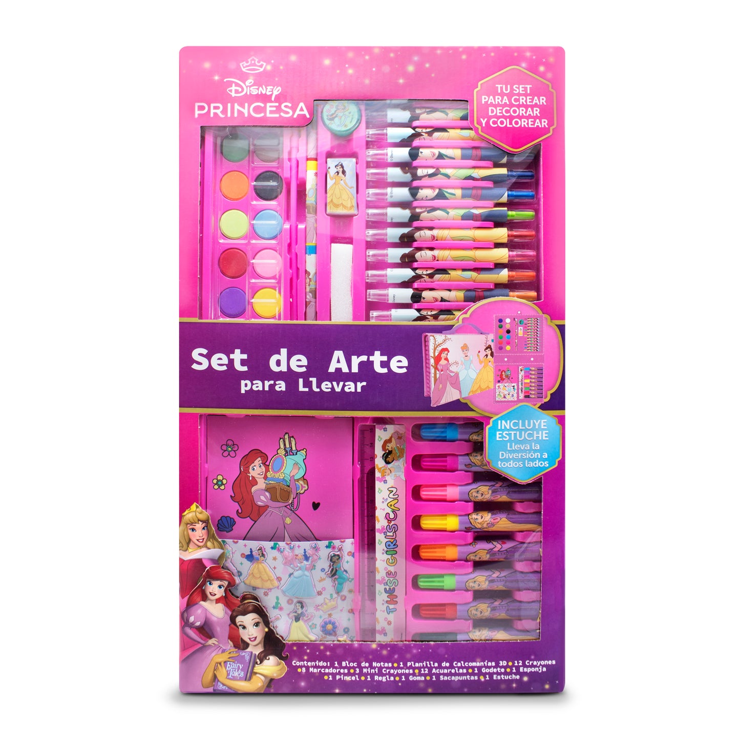 Set de Arte Infantil Princesas Disney con Estuche