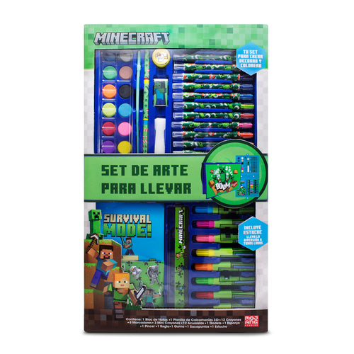 Set de Arte Infantil Minecraft con Estuche