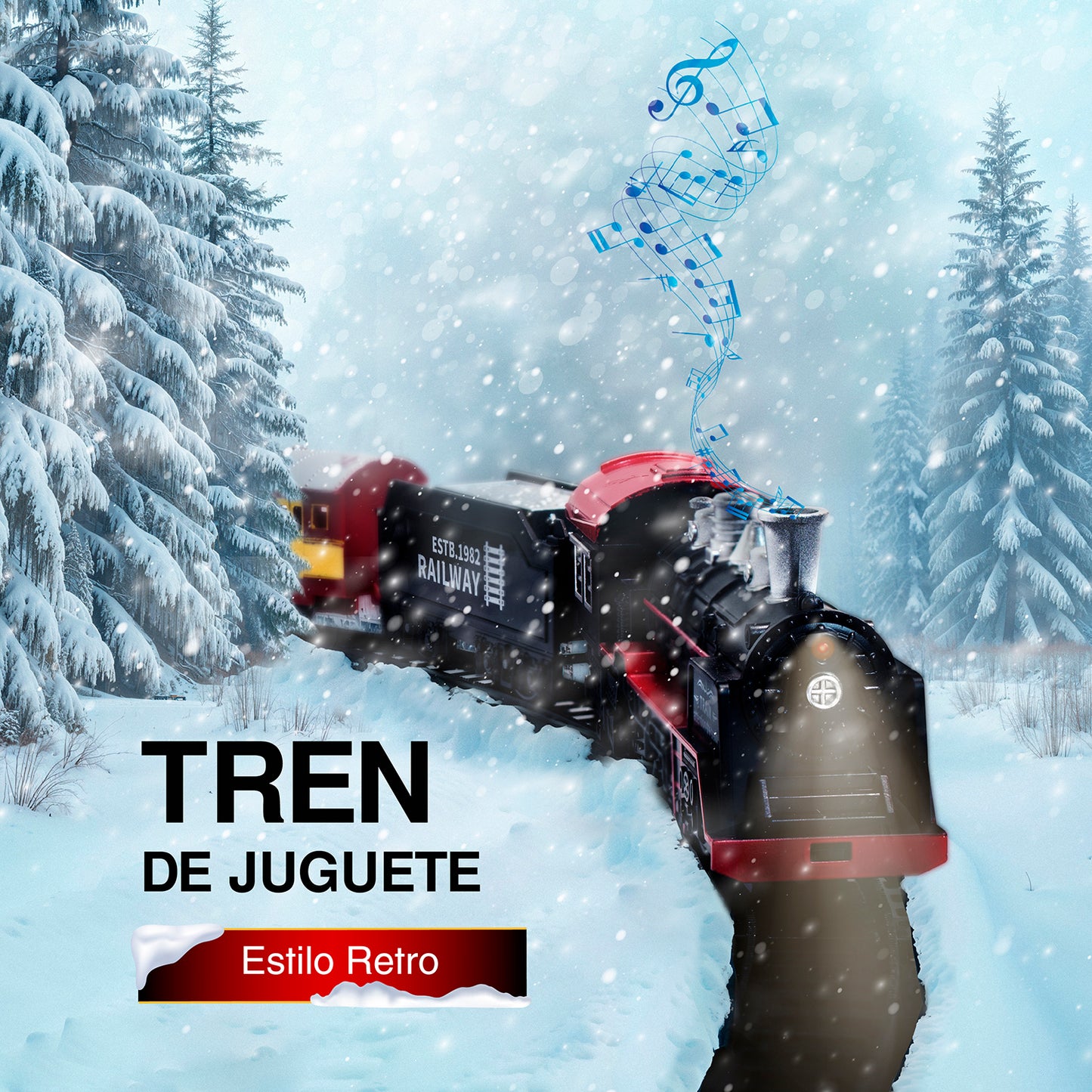 Tren de Juguete Eléctico Estilo Retro