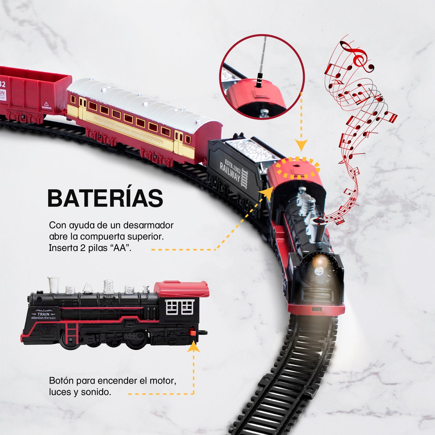 Tren de Juguete Eléctico Estilo Retro