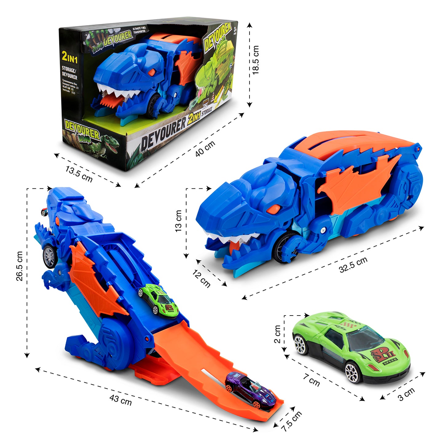 Pista de Carros Dinosaurio con 10 Autos