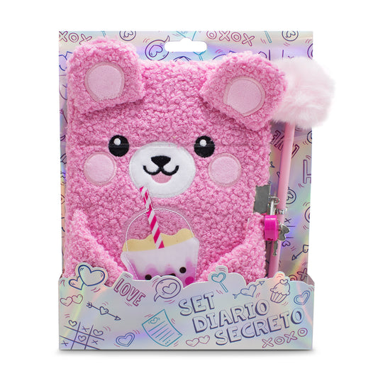 Diario Sectero Oso Rosa de Peluche