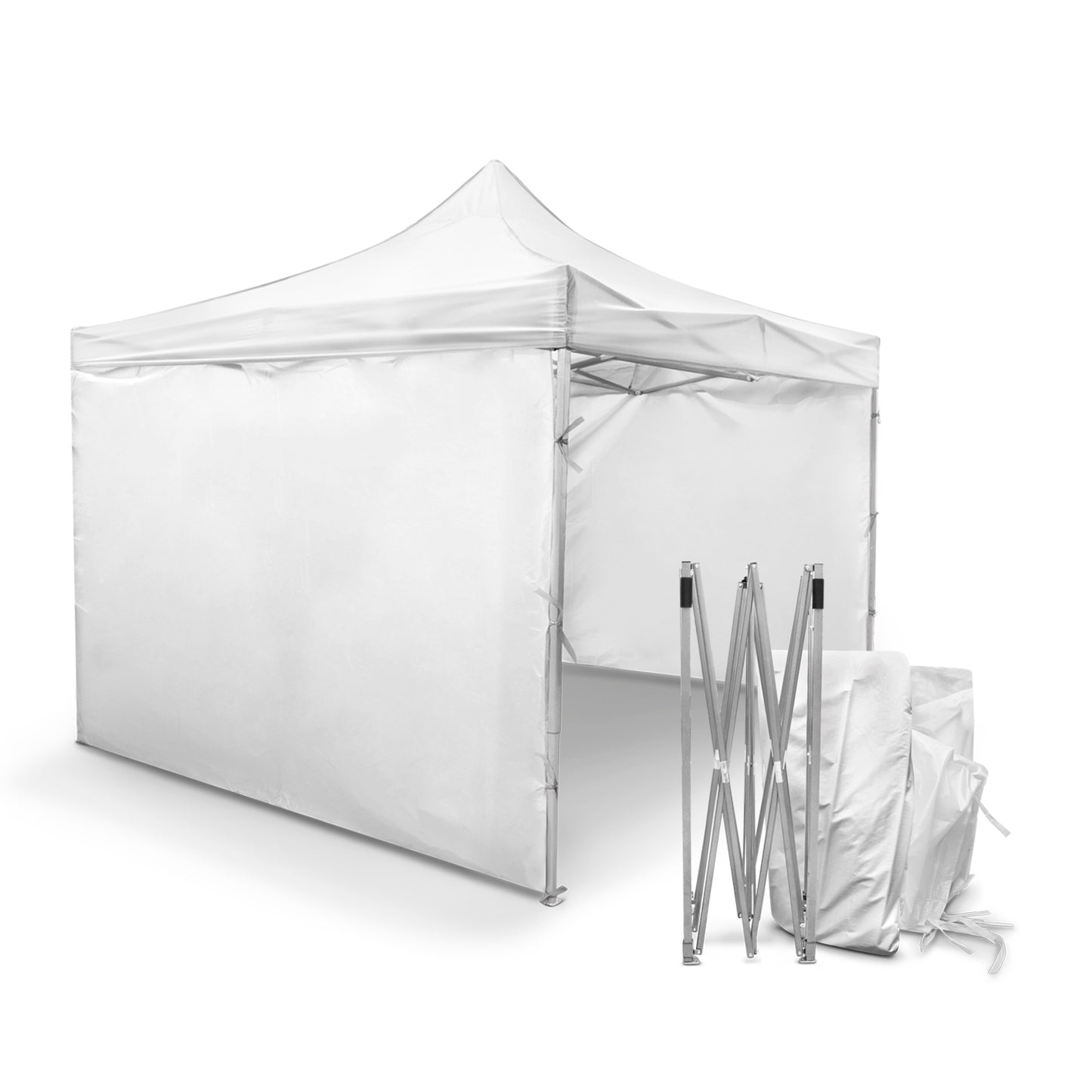 Toldo 3x3 Con Paredes Plegable Carpa Reforzada Blanco