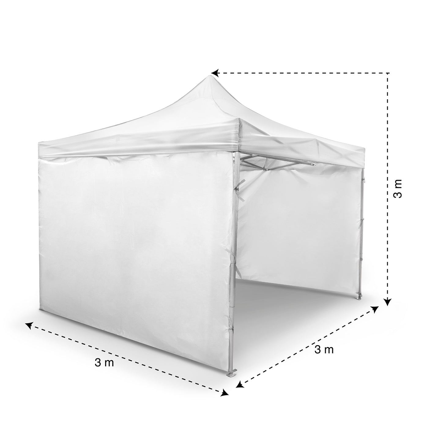 Toldo 3x3 Con Paredes Plegable Carpa Reforzada Blanco