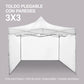 Toldo 3x3 Con Paredes Plegable Carpa Reforzada Blanco
