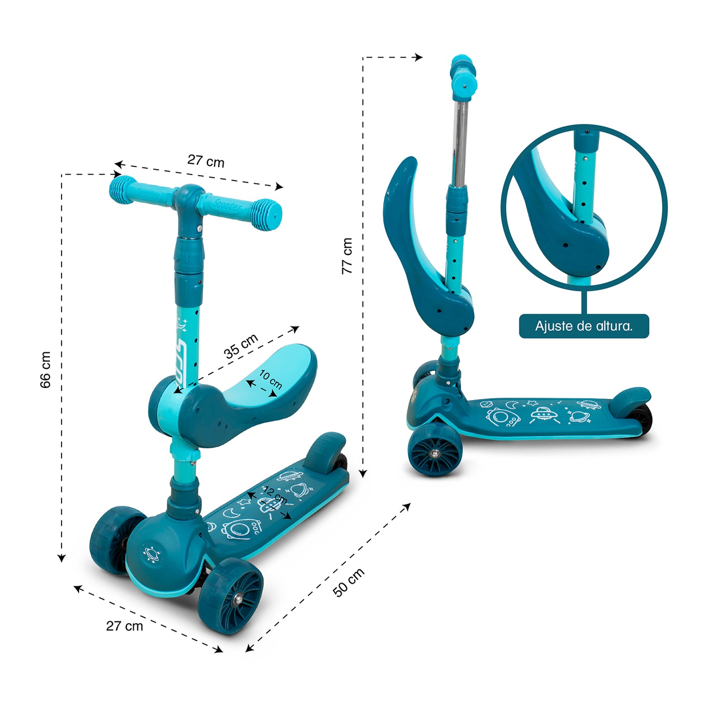 Scooter Verde con Luz y Sonido