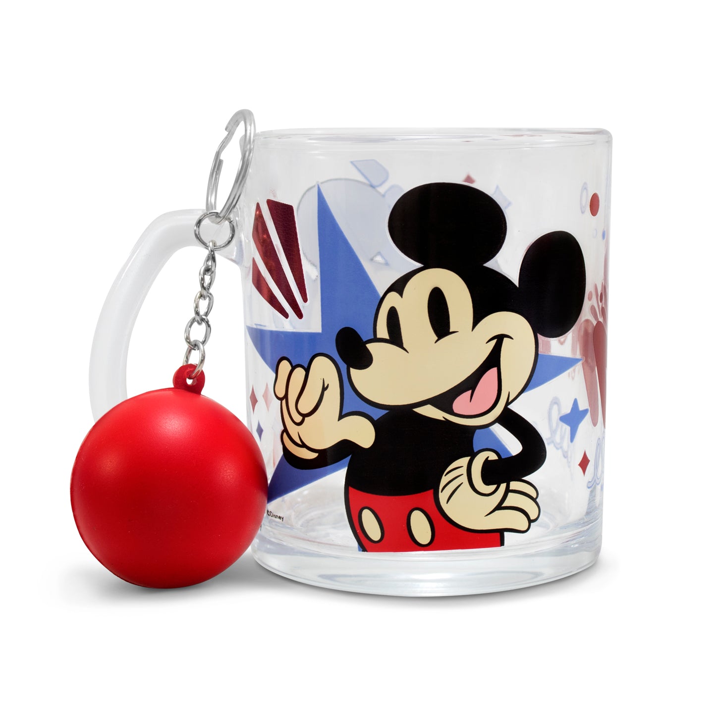Taza Transparente Mickey Mouse Disney con Llavero