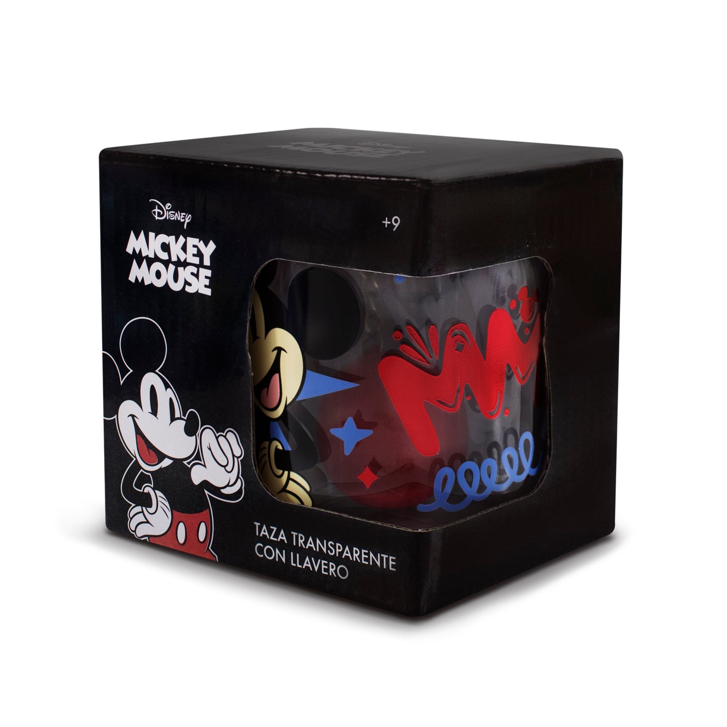 Taza Transparente Mickey Mouse Disney con Llavero
