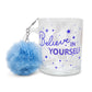 Taza Transparente Elsa Frozen Disney con Llavero
