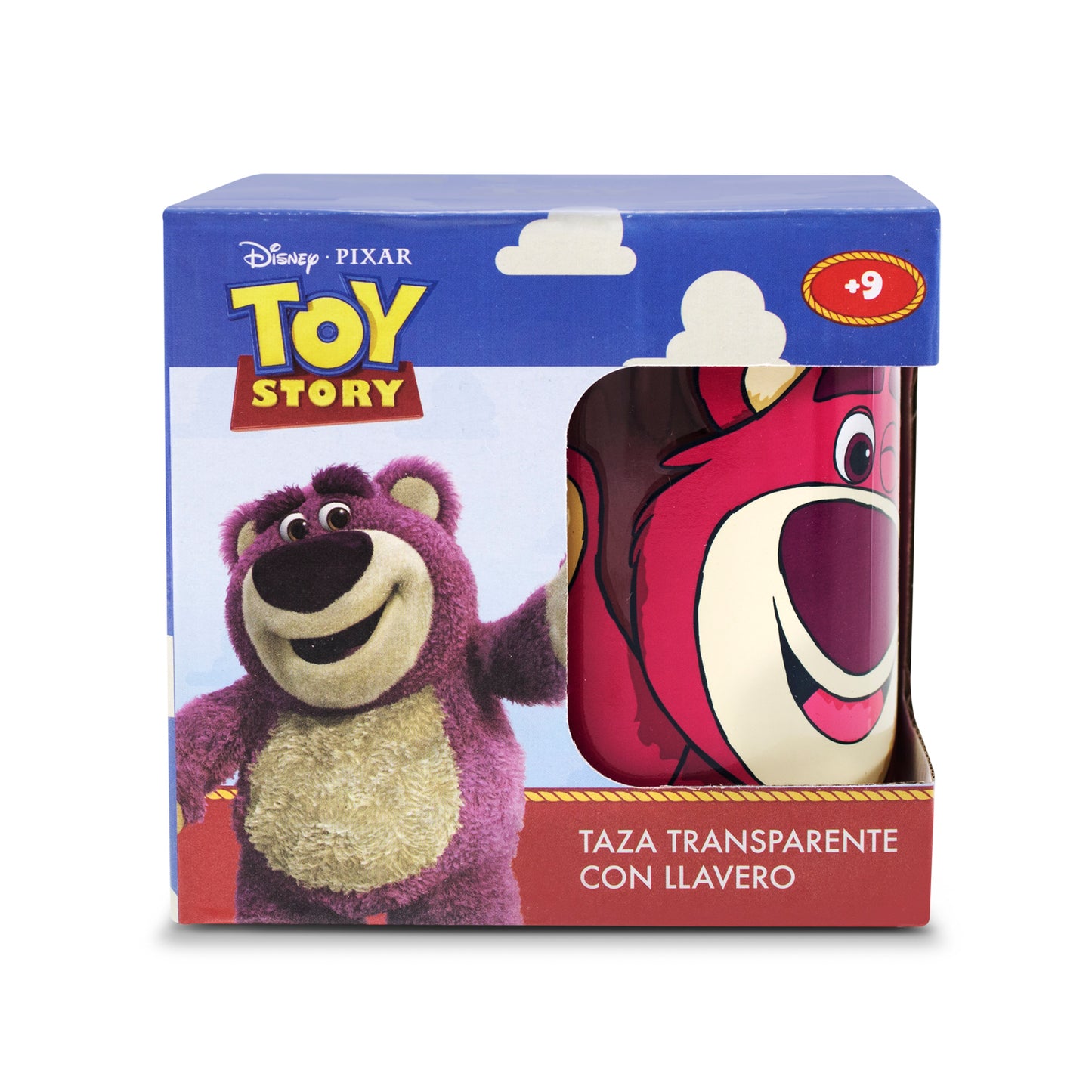 Taza Transparente Lotso Toy Story Disney con Llavero