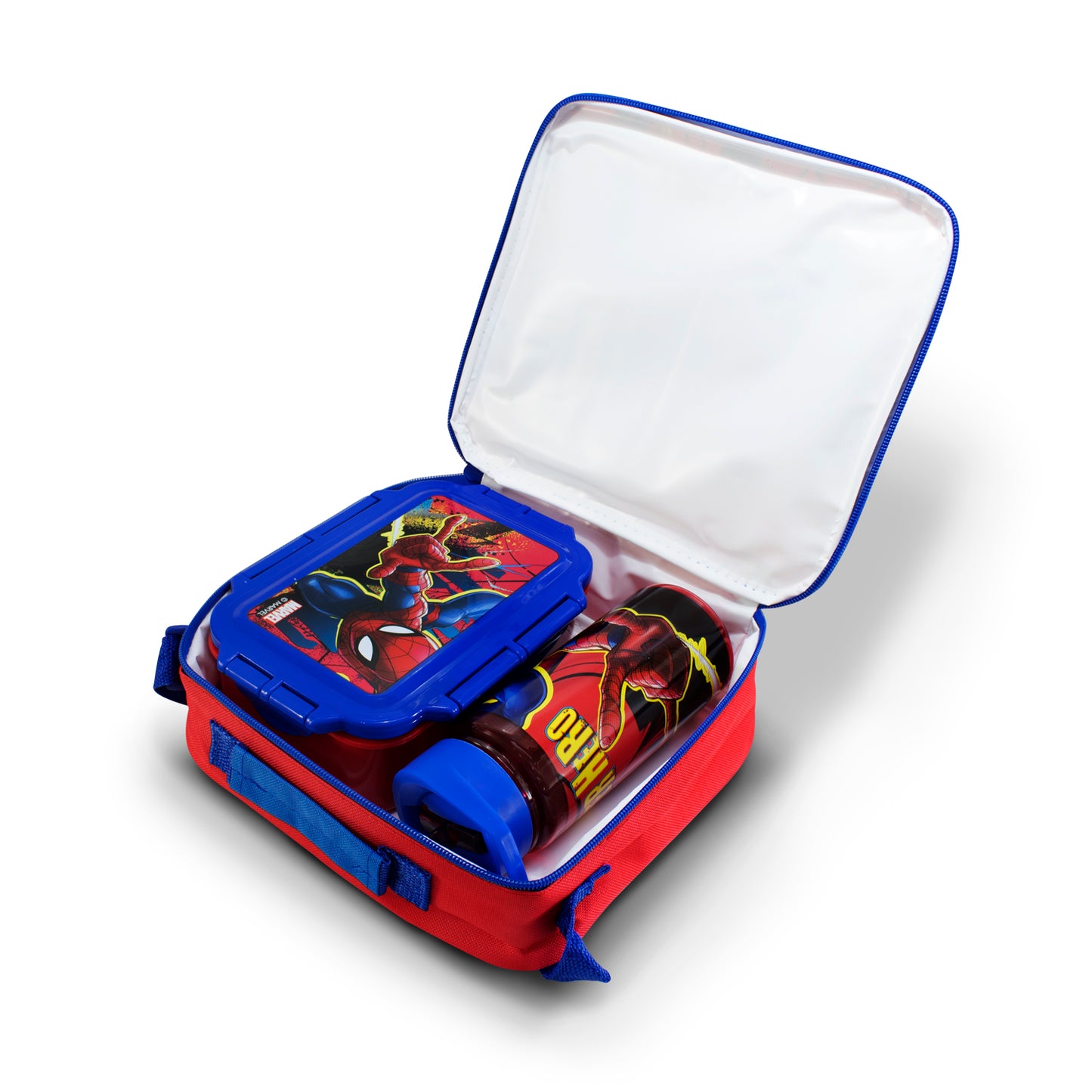 Lonchera Infantil Escolar Marvel Spiderman Con Botella Y Recipiente