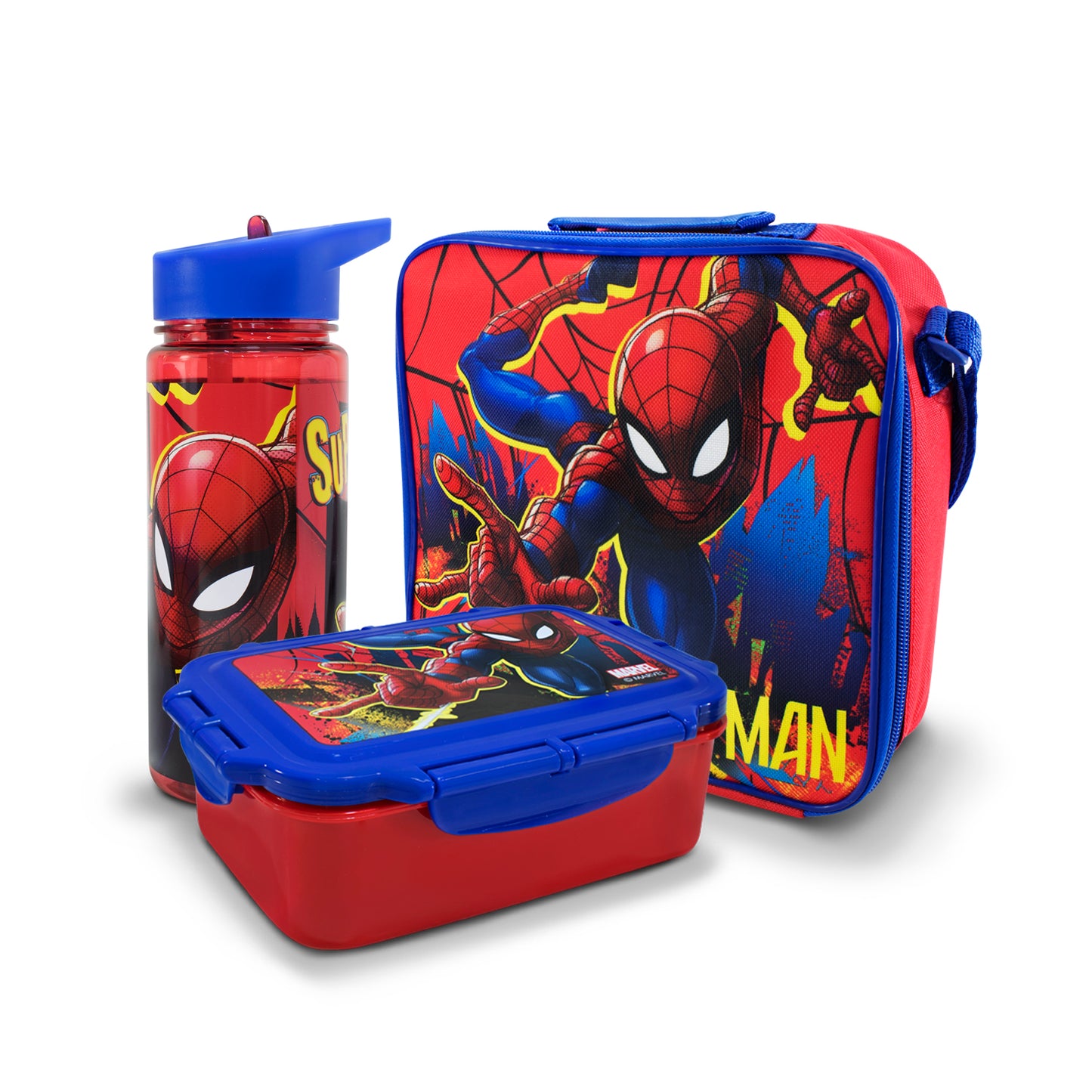 Lonchera Infantil Escolar Marvel Spiderman Con Botella Y Recipiente