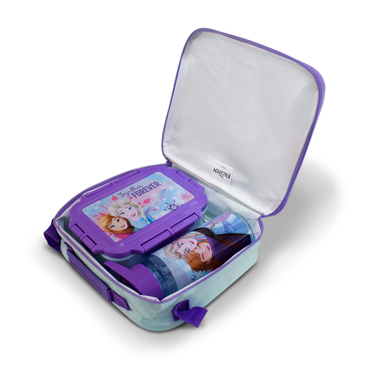 Lonchera Infantil Escolar Frozen Con Botella Y Recipiente