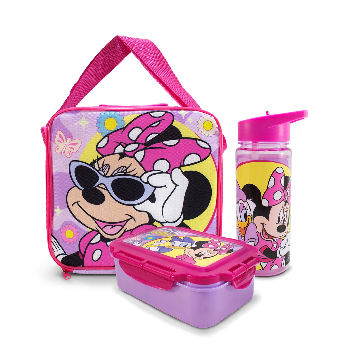 Lonchera Infantil Escolar Minnie Mouse Con Botella Y Recipiente