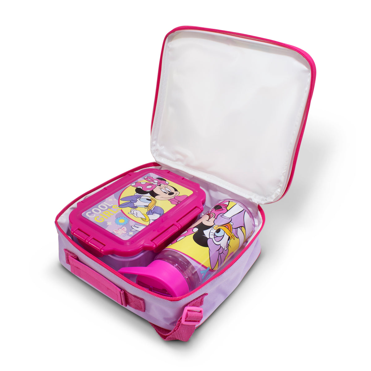 Lonchera Infantil Escolar Minnie Mouse Con Botella Y Recipiente