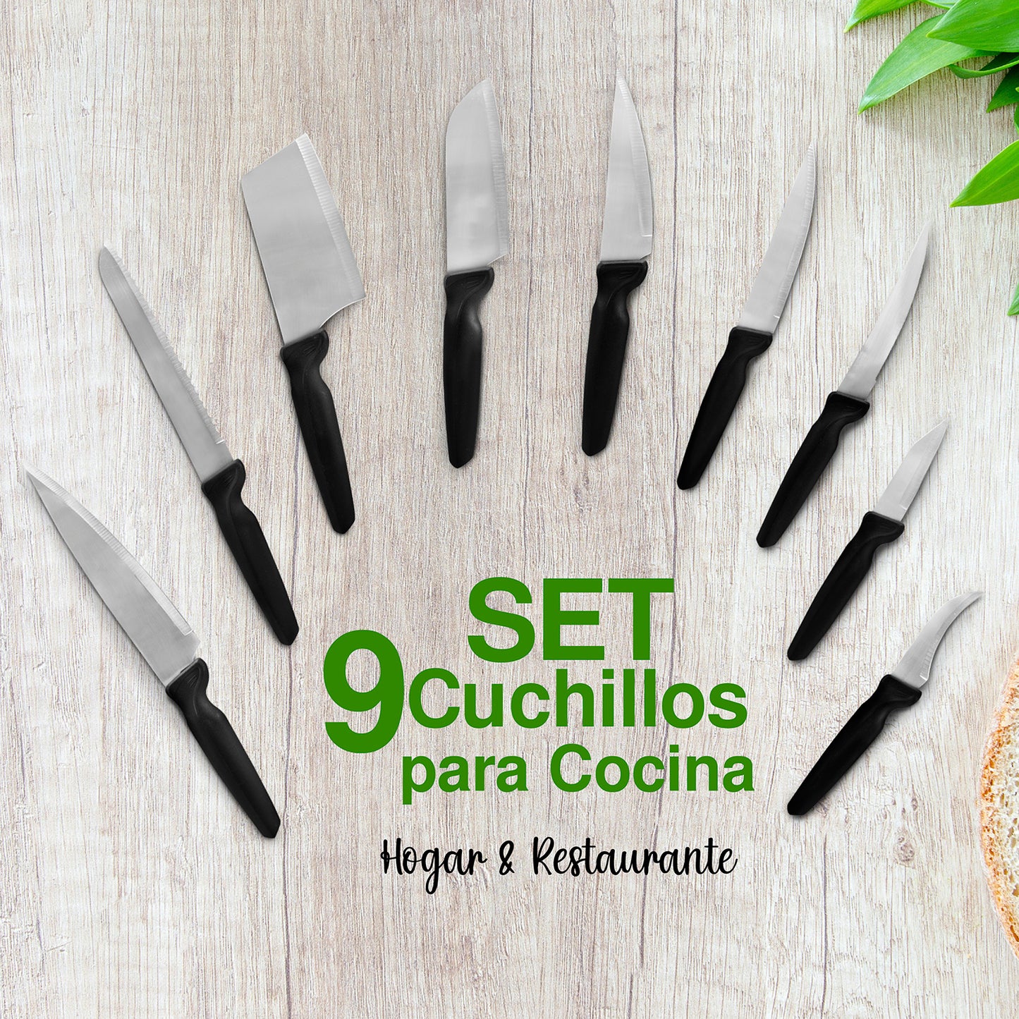 Set de 9 cuchillos de cocina