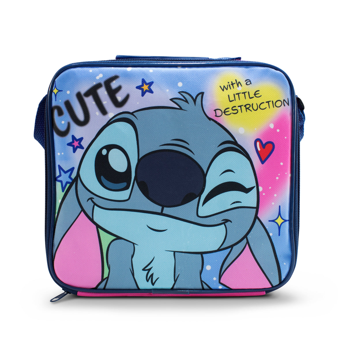 Lonchera Infantil Escolar Stitch Con Botella Y Recipiente