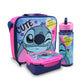 Lonchera Infantil Escolar Stitch Con Botella Y Recipiente