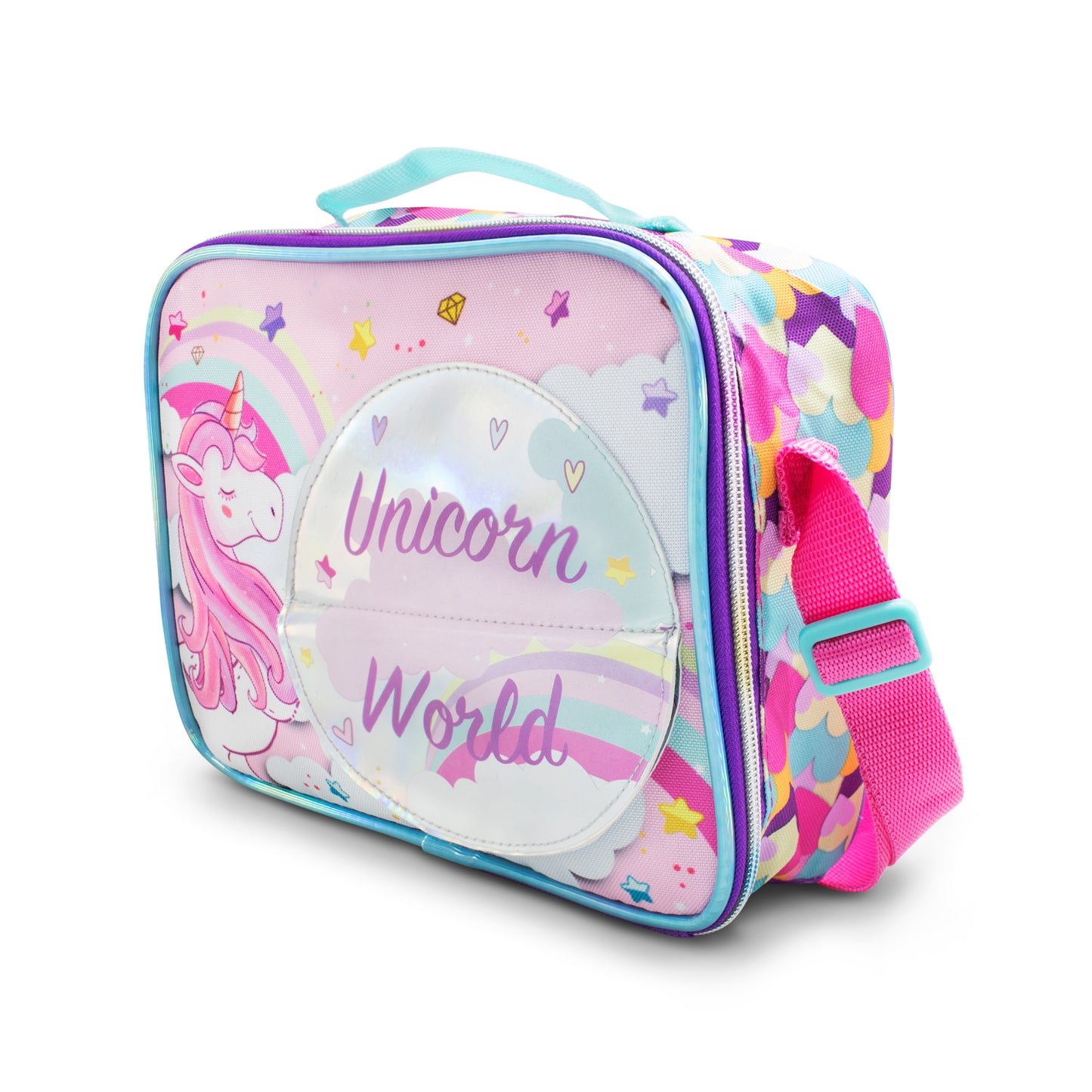 Lonchera térmica rectangular con diseño de Unicornio