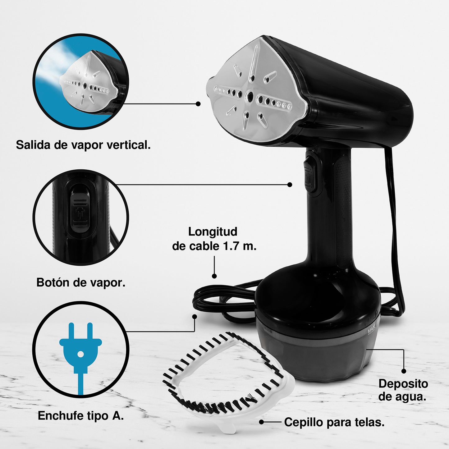 Plancha de Vapor Portatil