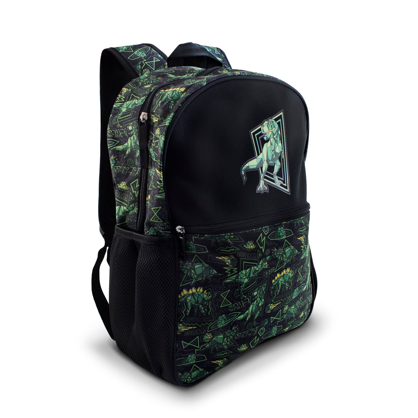Mochila Escolar Negra Dinosaurios
