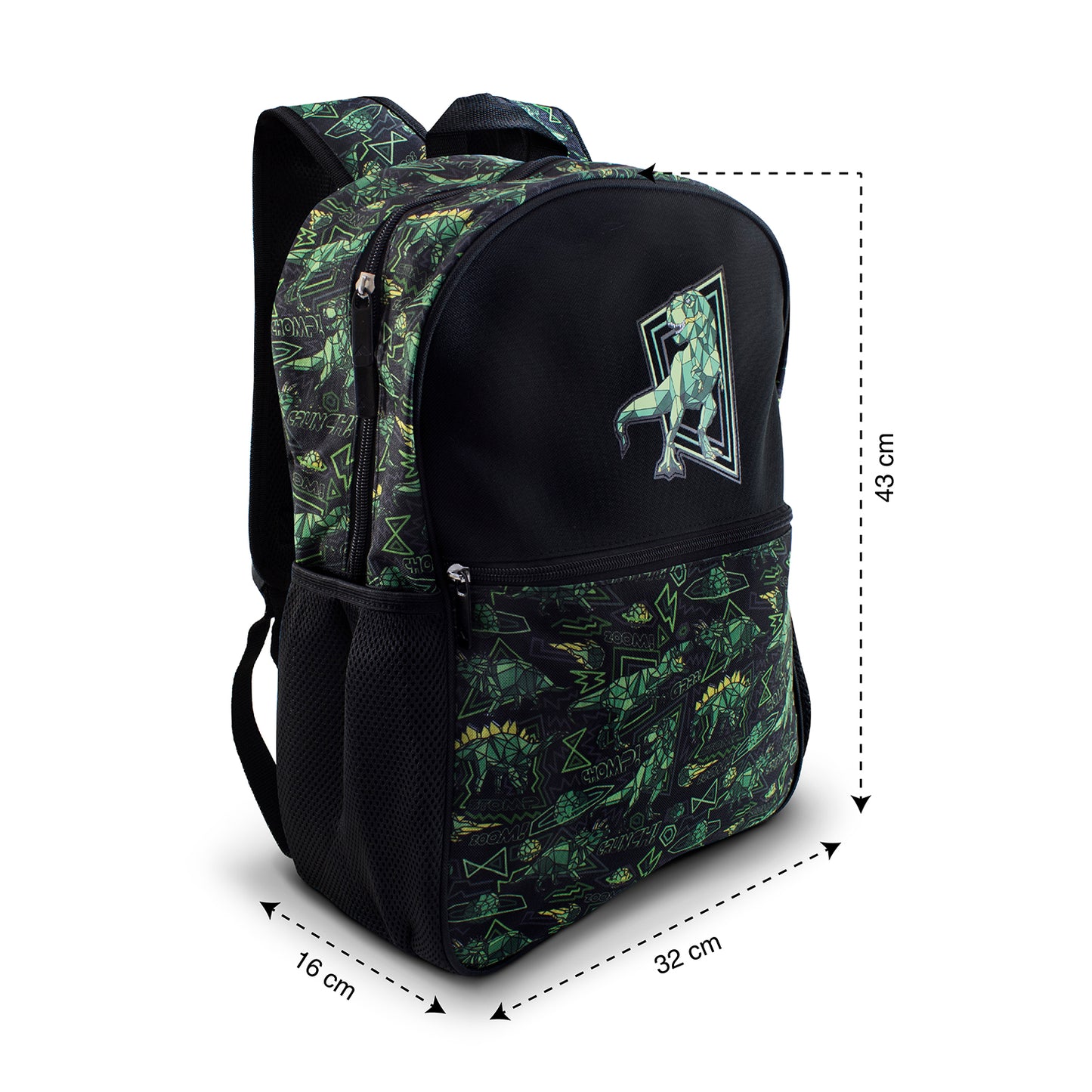 Mochila Escolar Negra Dinosaurios