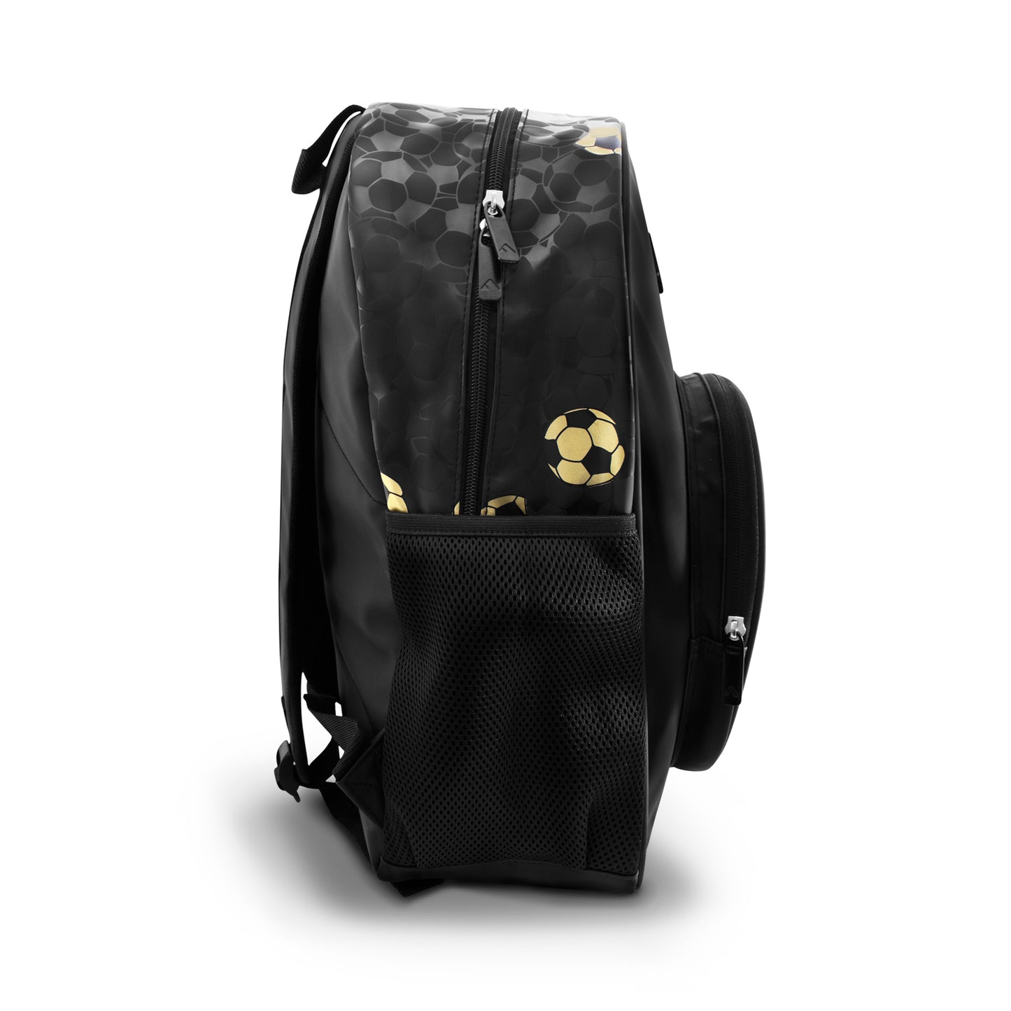 Mochila Escolar Negra Balón De Fútbol