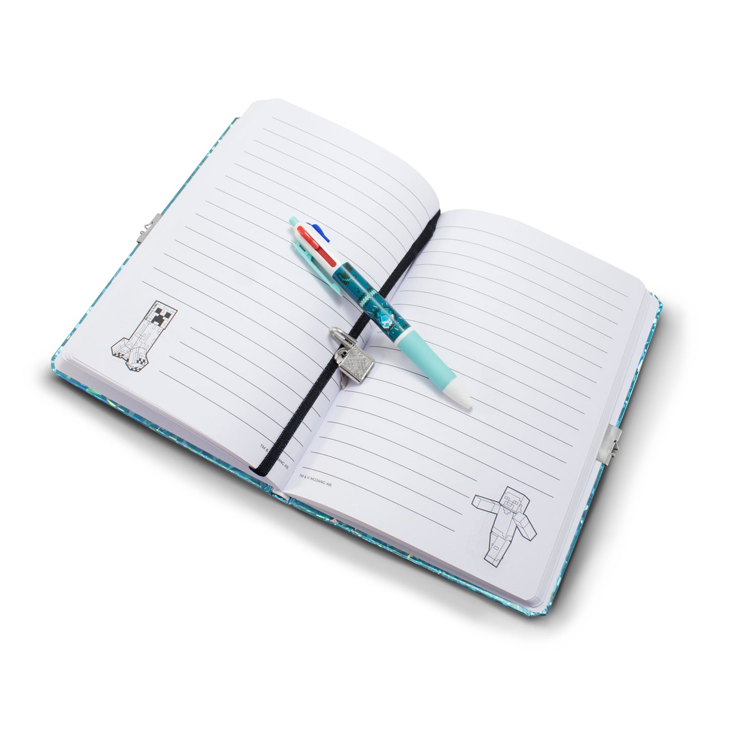 Diario Libreta Pasta Dura con Pluma Minecraft