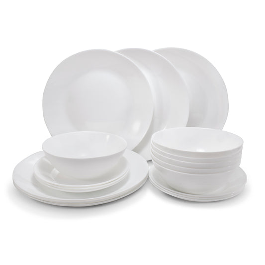 Vajilla de Vidrio Opal Blanca 18 Piezas
