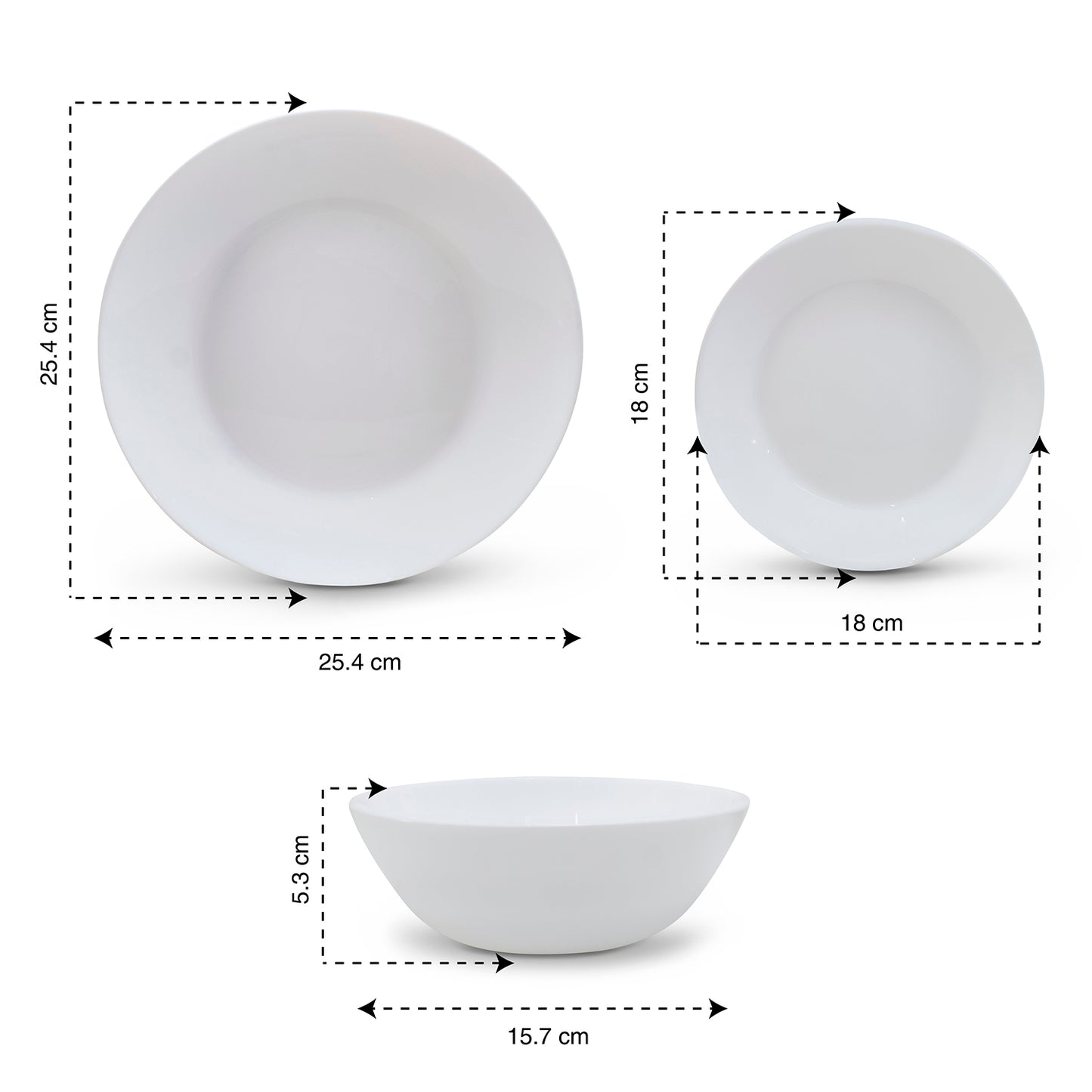 Vajilla de Vidrio Opal Blanca 18 Piezas