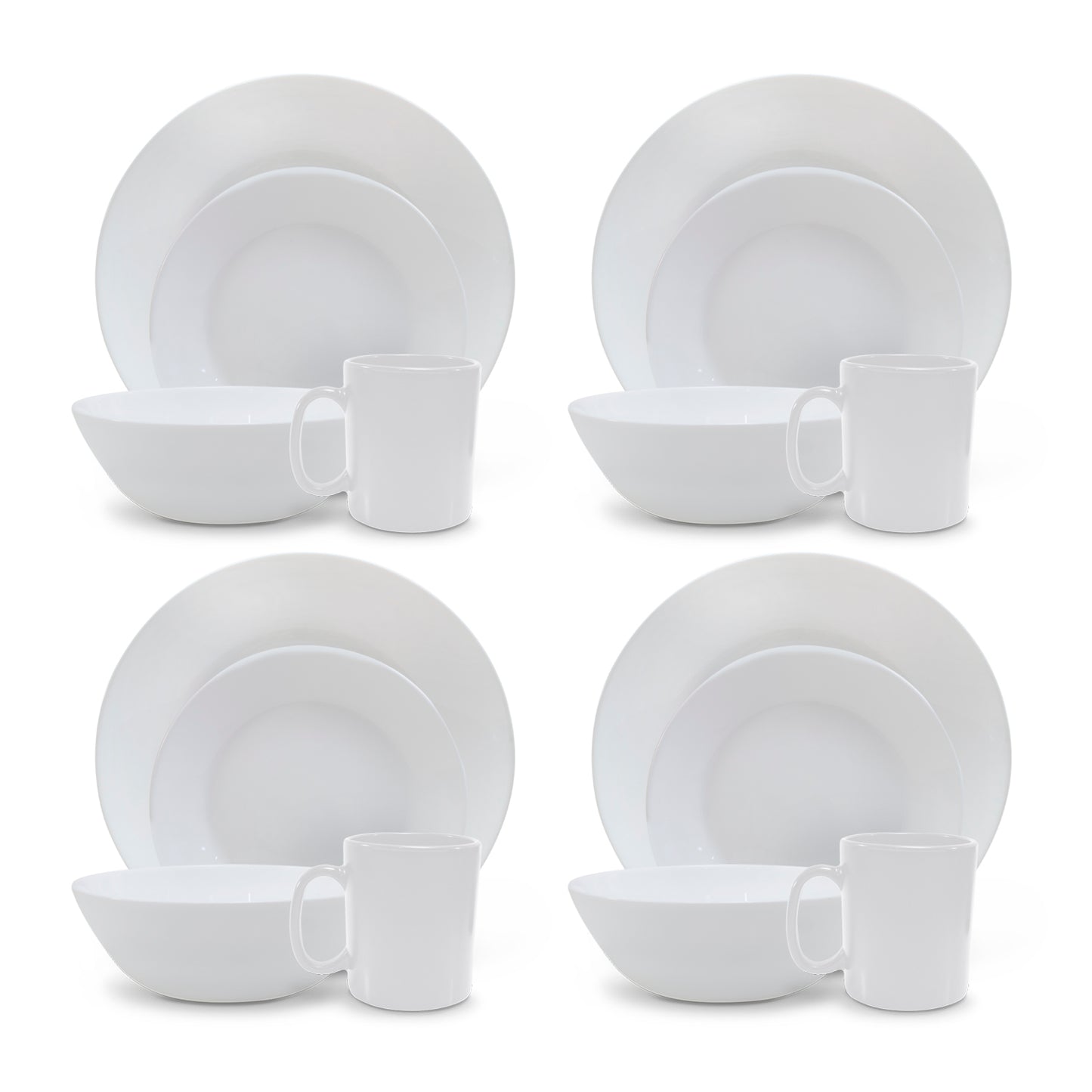 Vajilla de Vidrio Opal Blanca 16 Piezas
