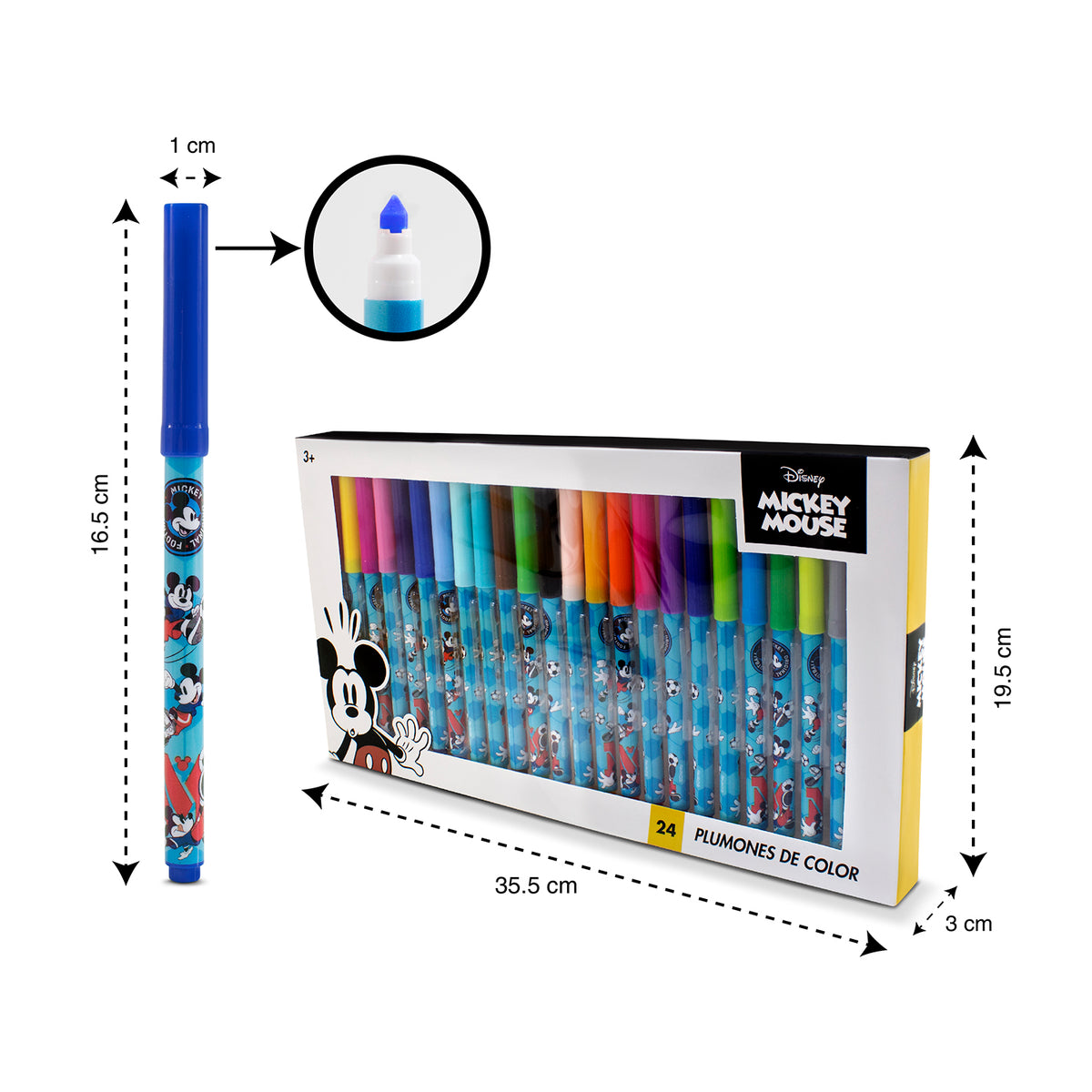 Plumones Disney Mickey Mouse 24 Colores