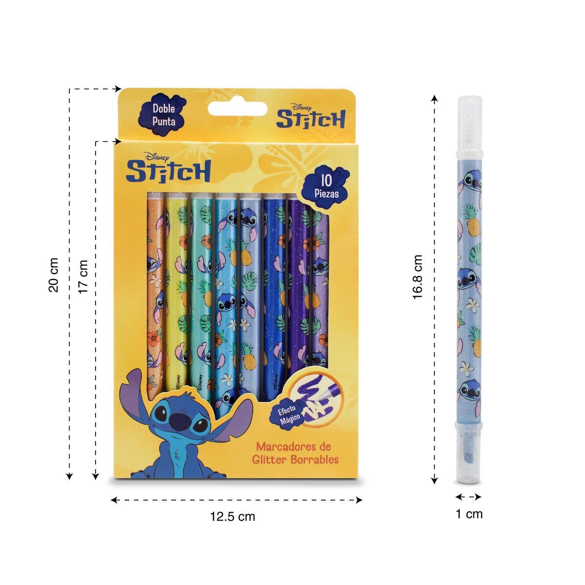 Marcadores de Glitter Borrables Stitch
