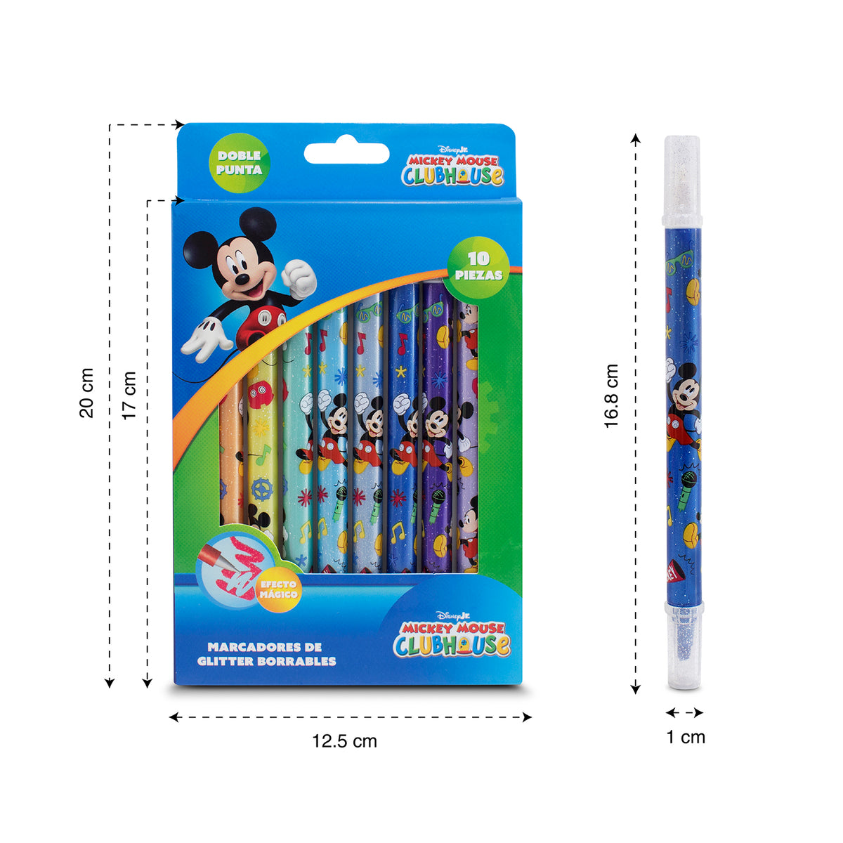 Marcadores de Glitter Borrables Mickey Mouse