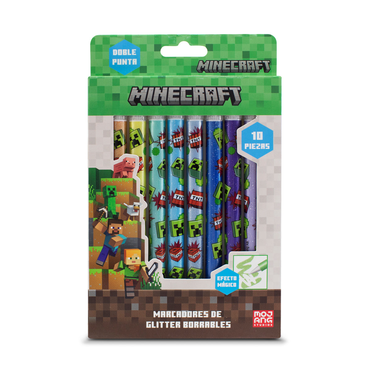 Marcadores de Glitter Borrables Minecraft