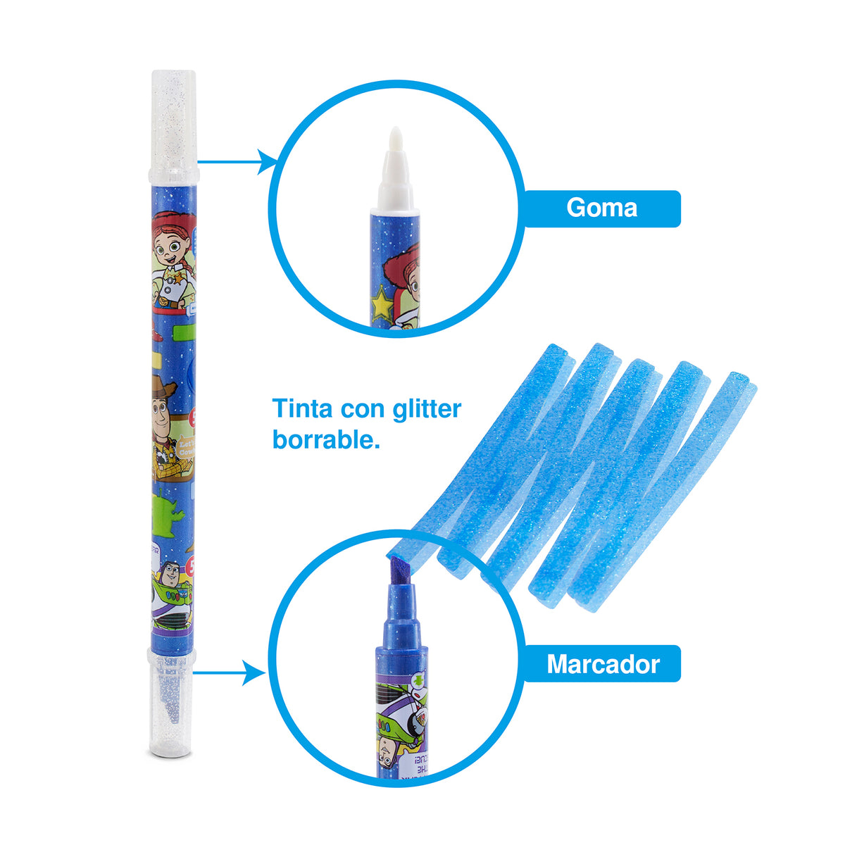 Marcadores de Glitter Borrables Disney Toy Story