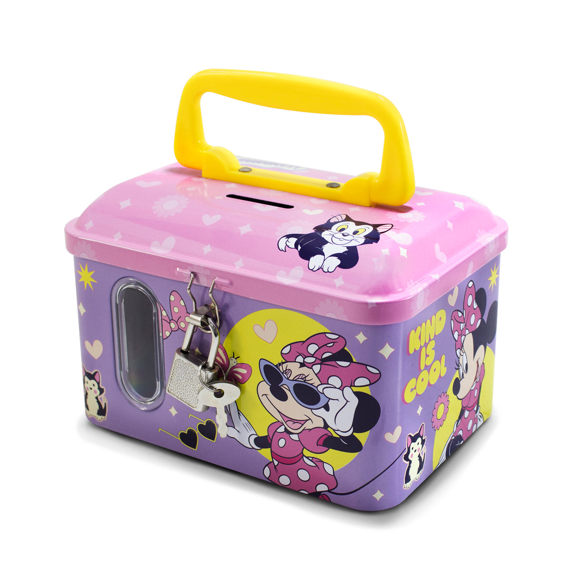 Alcancía Metálica Infantil Candado y Llave Disney Minnie