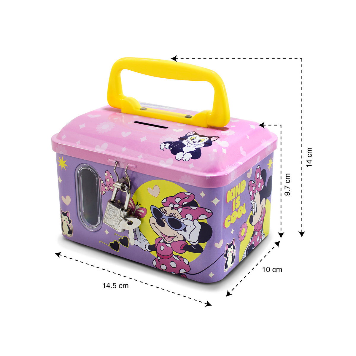 Alcancía Metálica Infantil Candado y Llave Disney Minnie