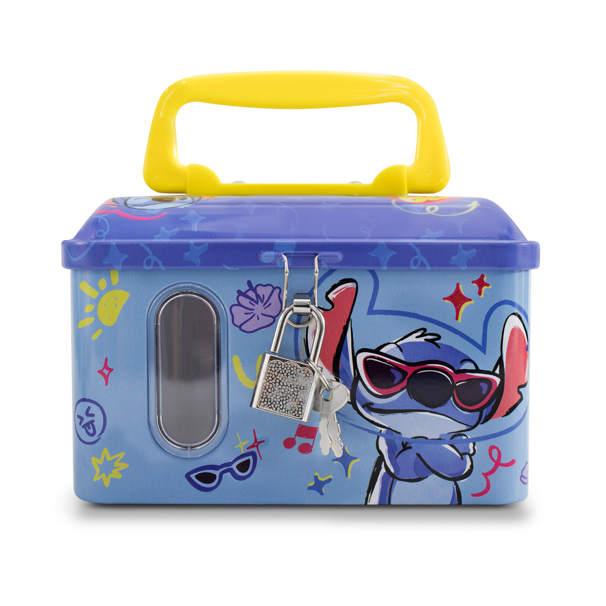Alcancía Metálica Infantil Candado y Llave Stitch