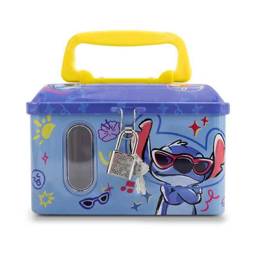 Alcancía Metálica Infantil Candado y Llave Stitch