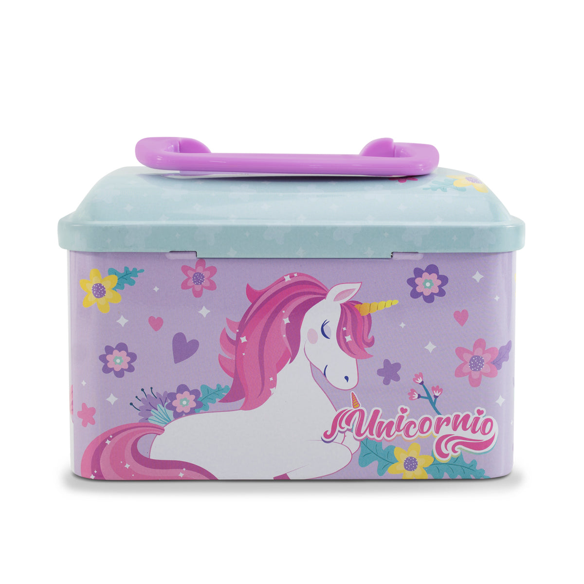Alcancía Metálica Infantil Candado y Llave Unicornio