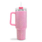 Termo de acero inoxidable con cristales rosa 1 Litro