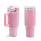 Termo de acero inoxidable con cristales rosa 1 Litro